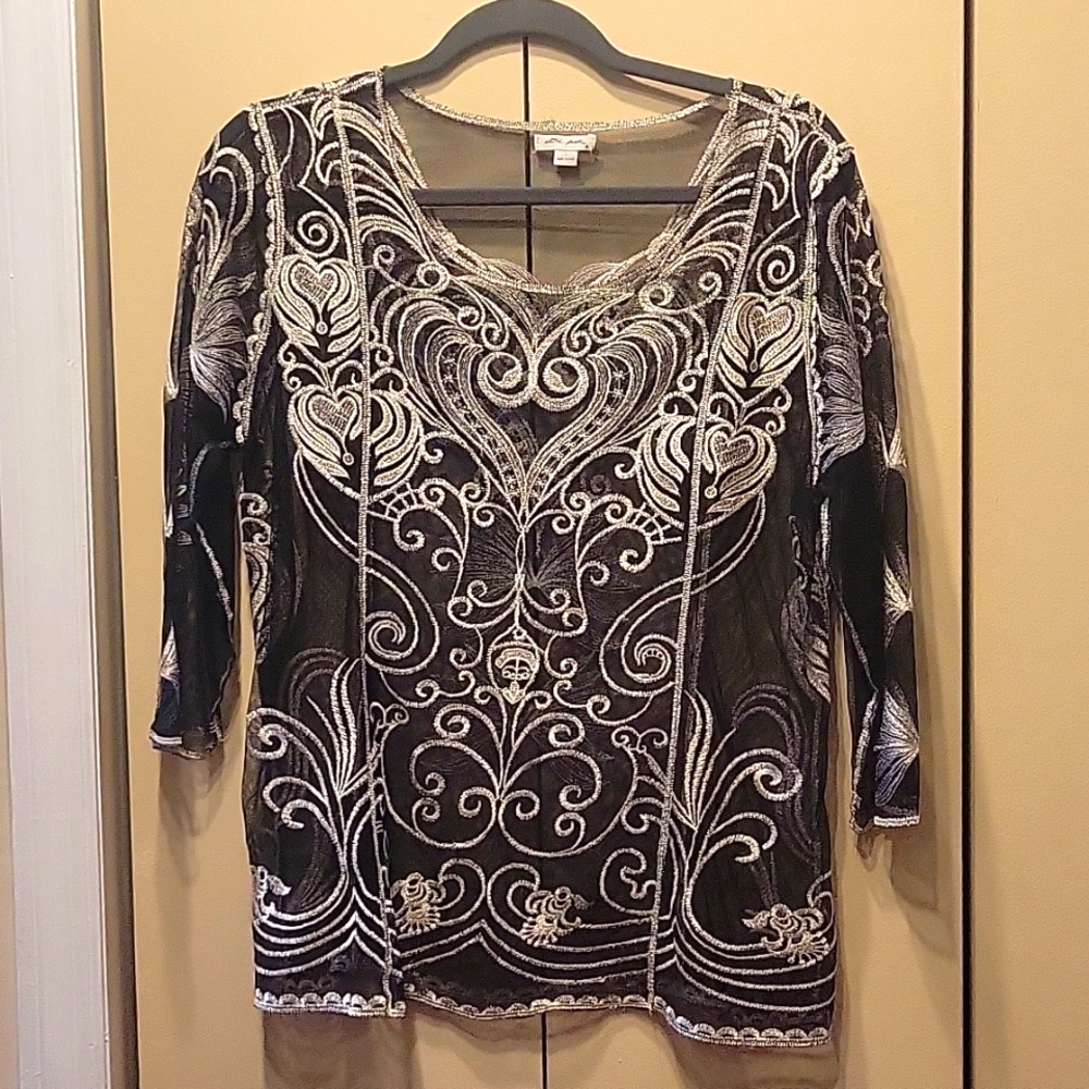 Women's sheer overlay blouse